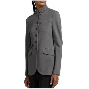 Rag & Bone Slade Blazer Jacket Size 8 Gray Button Up Military Stand Collar NWOT